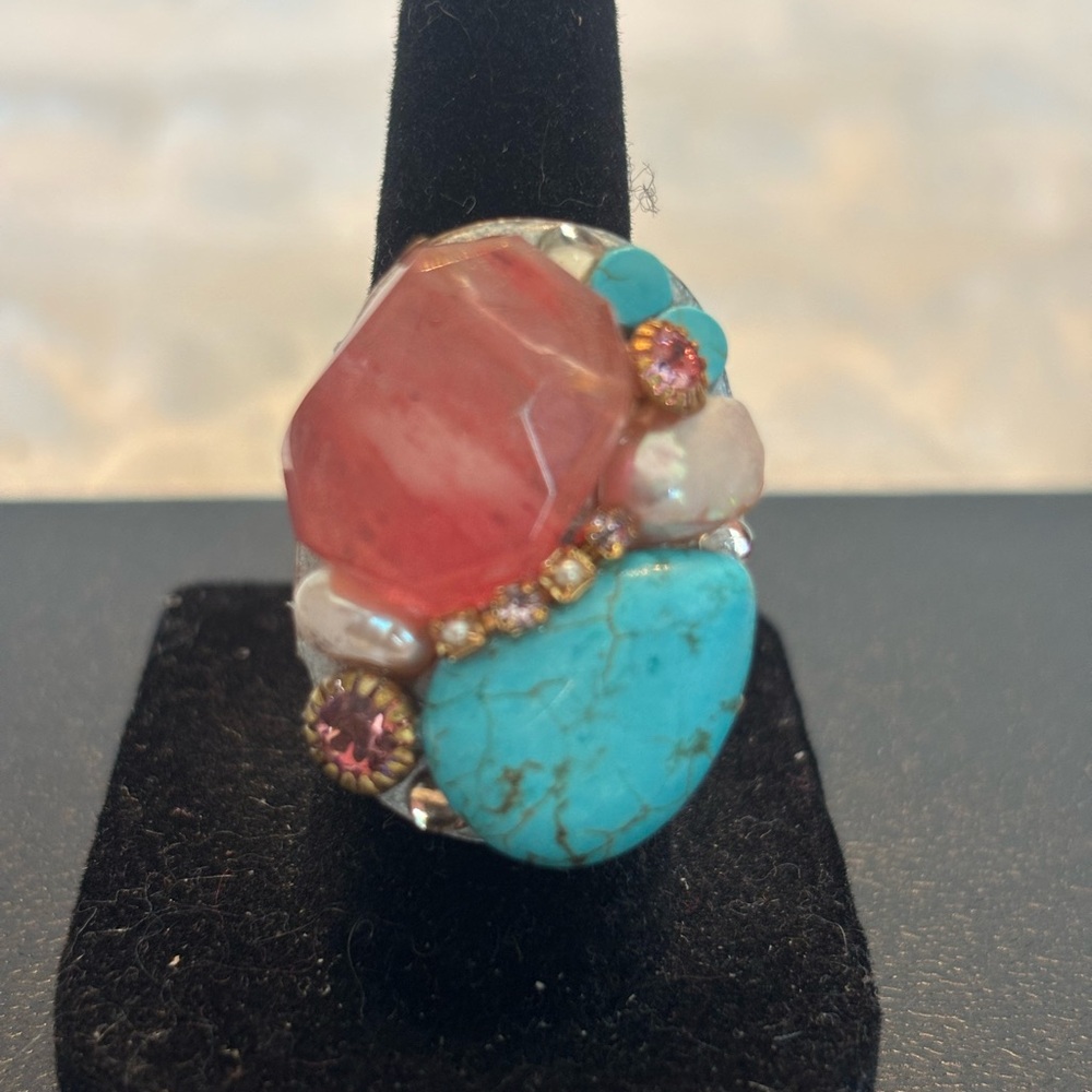 Elegant Multi-Stone Statement Ring - image 1